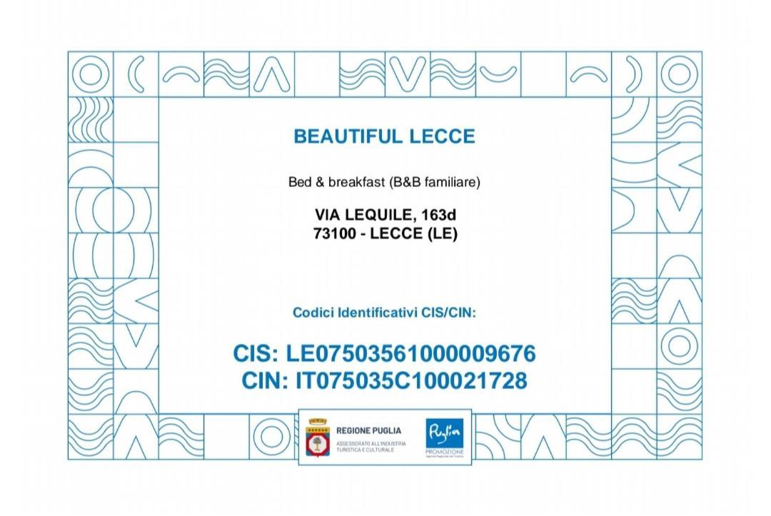 Beautiful Lecce Bed & Breakfast Екстериор снимка
